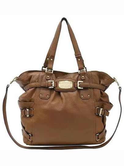 Brown leather side pocket big tote bag - MICHAEL KORS - BALAAN 2