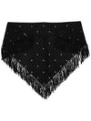 black triangle suede tassel scarf - SAINT LAURENT - BALAAN 4