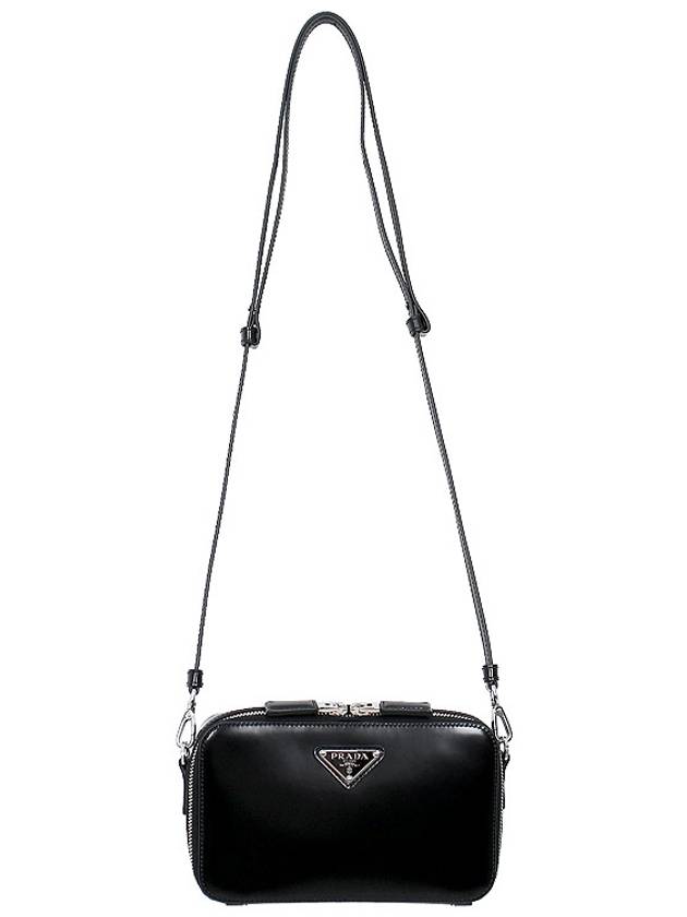 Brique Brushed Leather Messenger Bag Black - PRADA - BALAAN 4