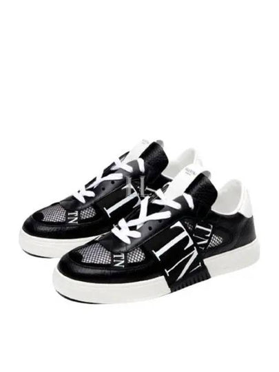 VL7N Logo Label Weaving Band Low Top Sneakers Black - VALENTINO - BALAAN 2