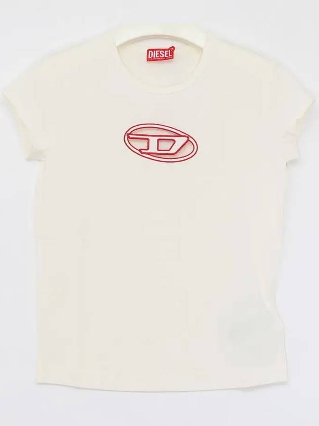 T Angie Peekaboo Logo Short Sleeve T-Shirt Lere White - DIESEL - BALAAN 3