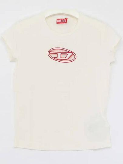 T Angie Peekaboo Logo Short Sleeve T-Shirt Lere White - DIESEL - BALAAN 2