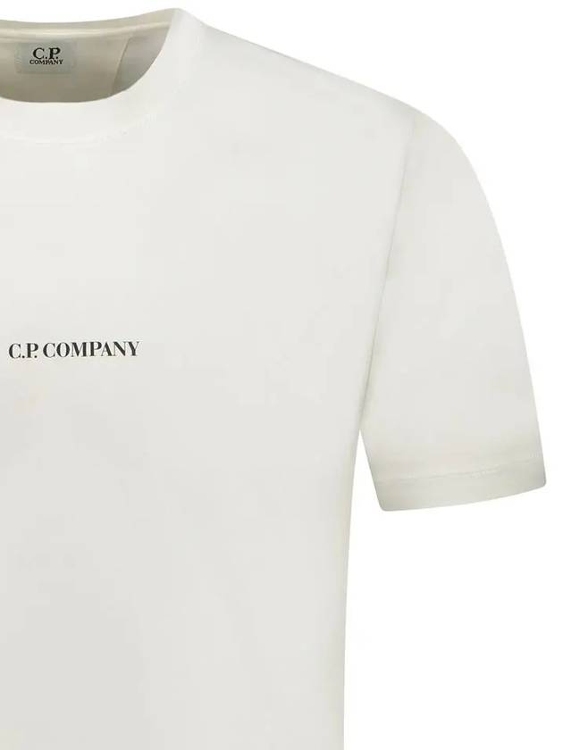 24/1 Jersey Garment Dyed Logo Short Sleeve T-Shirt White - CP COMPANY - BALAAN 5