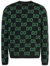 GG Wool Jacquard Knit Top Black Green - GUCCI - BALAAN 4