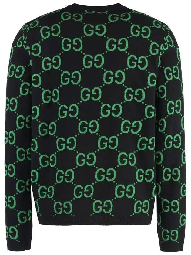 GG Wool Jacquard Knit Top Black Green - GUCCI - BALAAN 4