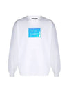 Metallic Face Patch Overfit Sweatshirt White - ACNE STUDIOS - BALAAN 1