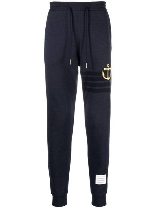 Lightweight Anchor Loopback 4 Bar Track Pants Navy - THOM BROWNE - BALAAN 1