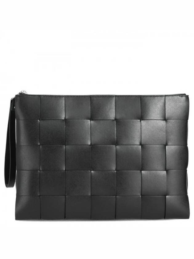 Intrecciato Weaving Strap Clutch Bag Black - BOTTEGA VENETA - BALAAN 2