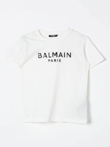 Kids Logo Short Sleeve T-Shirt Ivory - BALMAIN - BALAAN 1