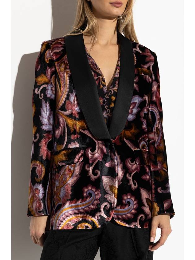 Etro Patterned Velvet Blazer, Women's, Multicolour - ETRO - BALAAN 3