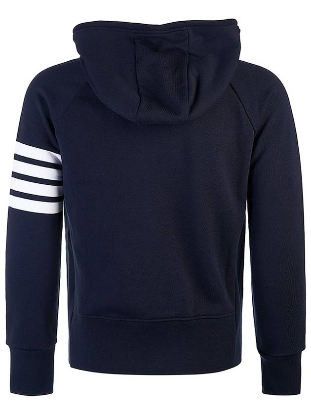 Engineered 4 Bar Diagonal Zip Up Hoodie Navy - THOM BROWNE - BALAAN 4