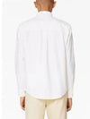 Button Down Boxy Fit Oxford Long Sleeve Shirt Natural White - AMI - BALAAN 4