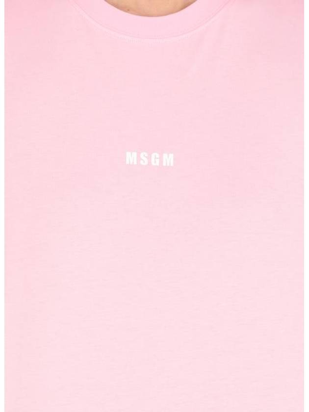 Micro Logo Short Sleeve T-Shirt Pink - MSGM - BALAAN 6