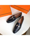 Paris Loafers Goatskin Palladium Noir - HERMES - BALAAN 4