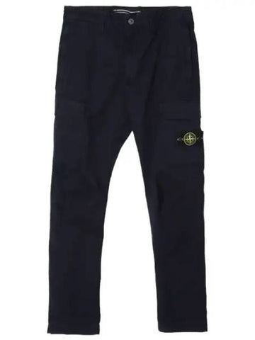 Stretch Cotton Gabardine Cargo Pants Regular Tapered Fit - STONE ISLAND - BALAAN 1