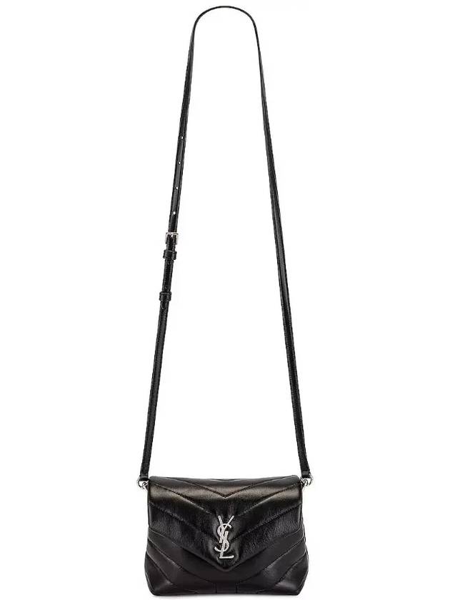 Toy Loulou Strap Shoulder Bag In Quilted Leather Black - SAINT LAURENT - BALAAN 6