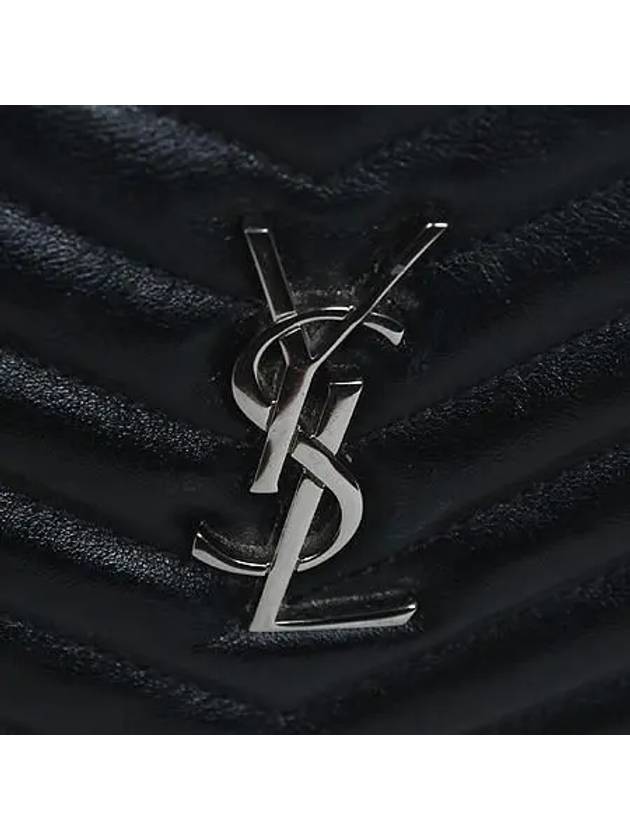 559193 YSL silver logo black leather mattrasse clutch bag - SAINT LAURENT - BALAAN 4