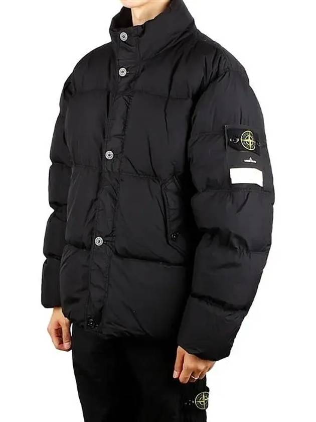 Garment Dyed Crinkle Reps Down Padding Black - STONE ISLAND - BALAAN 2