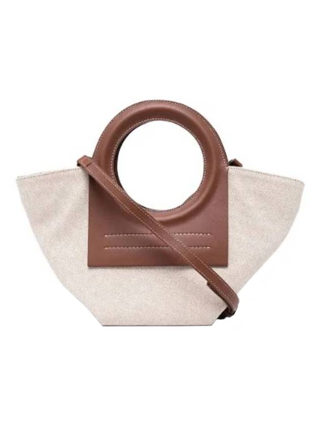 Mini Color Canvas Leather Tote Bag Beige Brown - HEREU - BALAAN 1