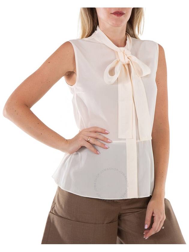 bowneck silk sleeveless blouse - BURBERRY - BALAAN 3