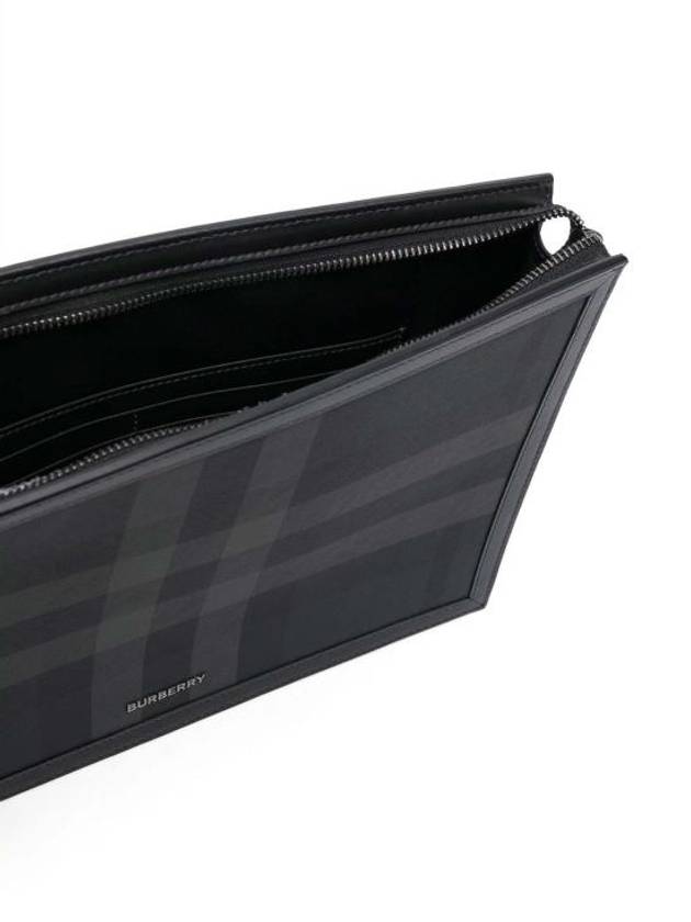 Check Small Logo Clutch Bag Black - BURBERRY - BALAAN 5