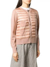 Women's Logo Patch 4 Pocket Arm Logo Cardigan Padded Light Pink - MONCLER - BALAAN 5