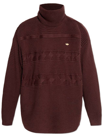 ADIDAS Originals Turtleneck With Logo, Women's, Brown - ADIDAS ORIGINALS - BALAAN 1