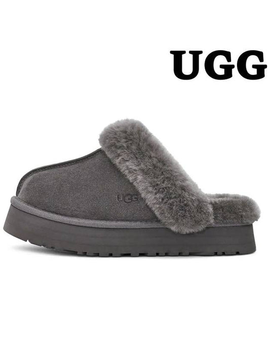 Women's Diskett Fleece Platform Slippers Grey - UGG - BALAAN 2