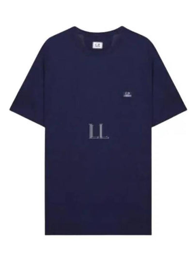 Logo Patch Crew Neck Cotton Short Sleeve T-Shirt Navy - CP COMPANY - BALAAN 2