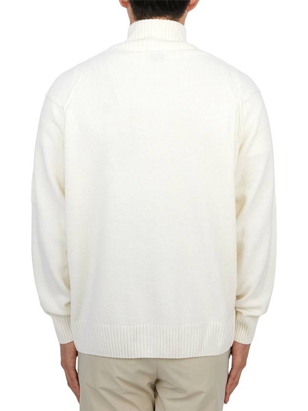 Lambswool GRS Zipped Cardigan White - CP COMPANY - BALAAN 5