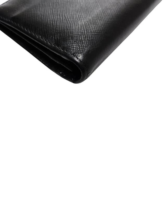 2MV836 Black Saffiano Silver Triangular Logo Long Wallet - PRADA - BALAAN 4