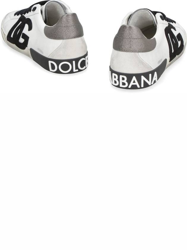 Dolce & Gabbana Portofino DC Logo Black Lace Up Low Top Sneakers White - DOLCE&GABBANA - BALAAN 5