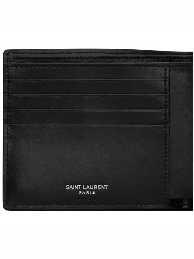 Tiny Cassandre East West Wallet in Matte Leather Black - SAINT LAURENT - BALAAN 6