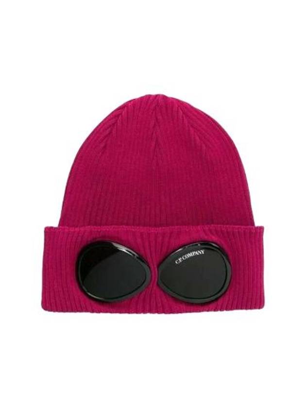 Goggle Detail Ribbed Beanie Pink - CP COMPANY - BALAAN 2