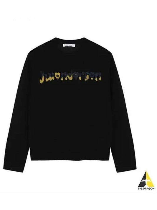 J W Anderson Women s Logo Wool Knit Black Gray KW0790 YN0200 - JW ANDERSON - BALAAN 1