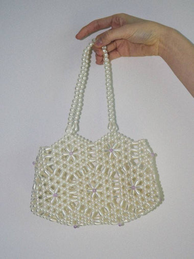 AMONG FLOWER PEARL TOTE BAG Pearl beads tote bag - USITE - BALAAN 1