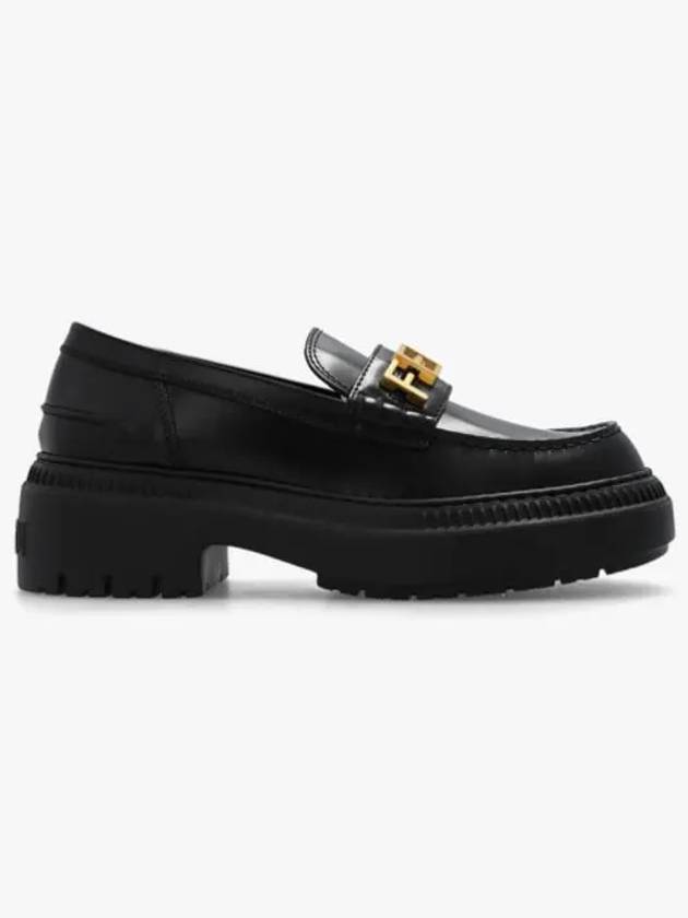 Graphy Logo Leather Loafers Black - FENDI - BALAAN 2