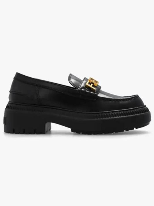 Graphy Logo Leather Loafers Black - FENDI - BALAAN 2