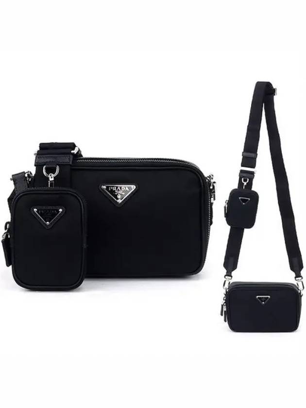 Triangle Logo Re-Nylon Saffiano Cross Bag Black - PRADA - BALAAN 2