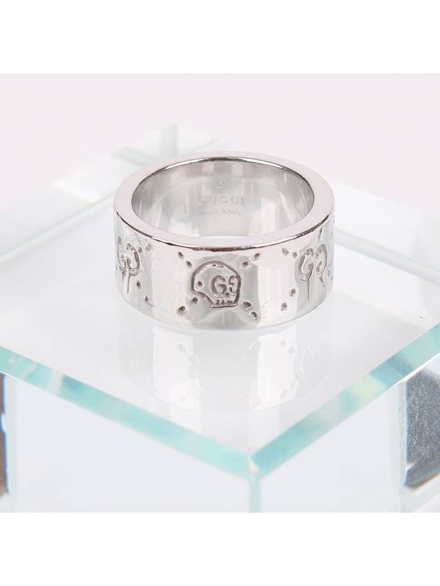 GG pattern ghost 9mm silver ring - GUCCI - BALAAN 7