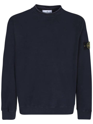 Stretch Cotton Fleece Mock Turtleneck Sweatshirt Navy - STONE ISLAND - BALAAN 1