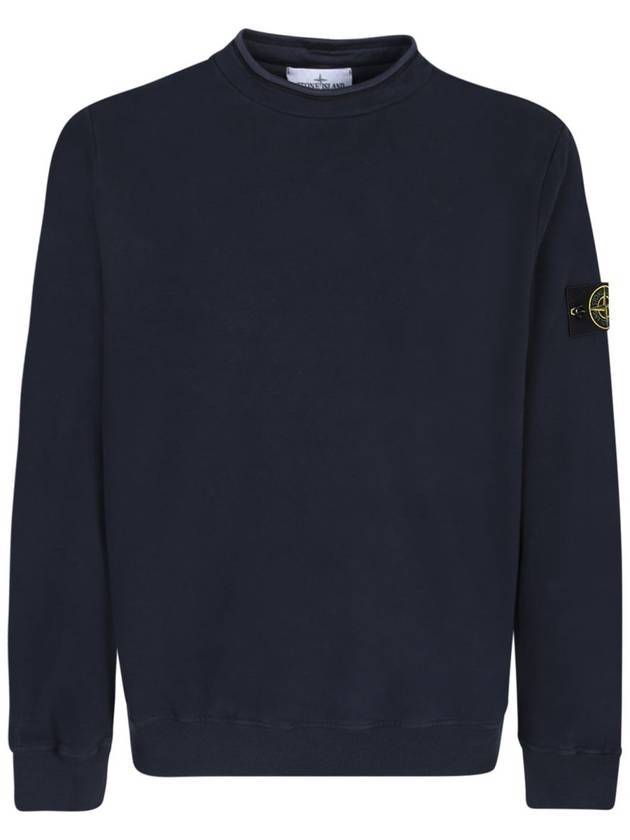 Stretch Cotton Fleece Mock Turtleneck Sweatshirt Navy - STONE ISLAND - BALAAN 1