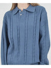 Modal Cable Collar Knit Blue - CHANCE'S NOI - BALAAN 10