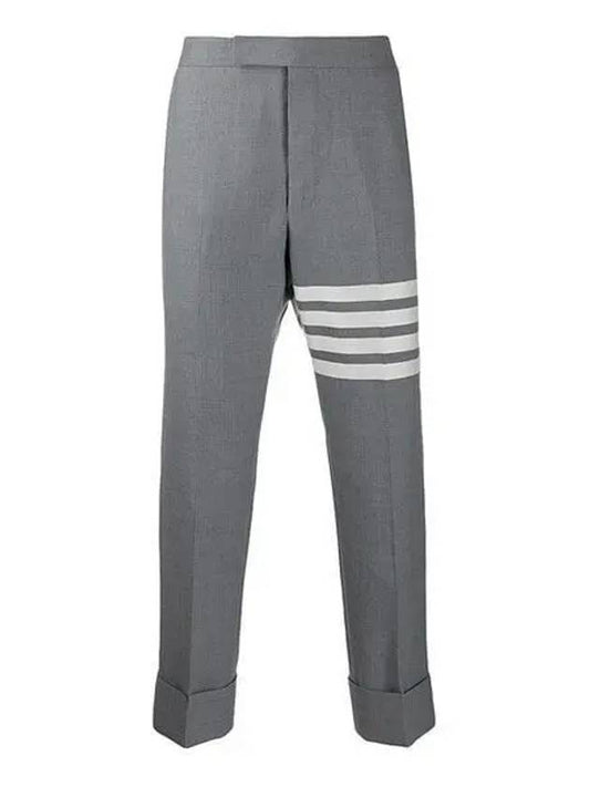 Diagonal Plain Weave Classic Wool Slacks Medium Grey - THOM BROWNE - BALAAN 2