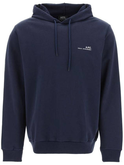 Item H Small Logo Cotton Hoodie Navy - A.P.C. - BALAAN 2