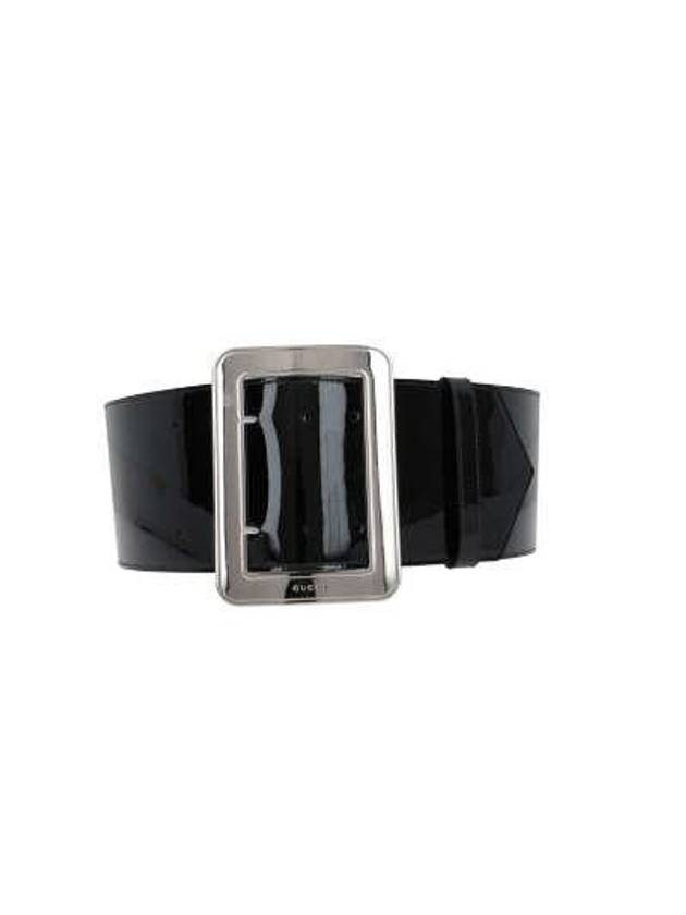 wide patent leather belt black - GUCCI - BALAAN 4