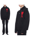 Big Heart Logo Wool Hoodie Black - AMI - BALAAN 2