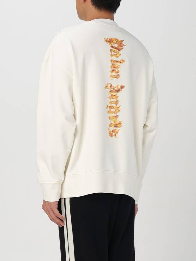 Palm Angels Burning Crew Neck Sweatshirt Off White - PALM ANGELS - BALAAN 3