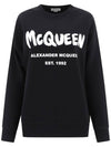 Graffiti Logo Sweatshirt Black - ALEXANDER MCQUEEN - BALAAN.