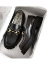 Lug Sole Horsebit Low Heel Loafers Black - GUCCI - BALAAN 5